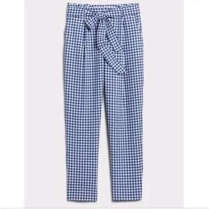 Banana Republic Blue Gingham Seersucker Casual Cropped Pants Size 18